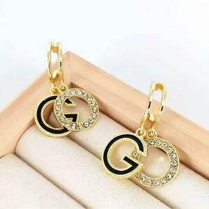 Trendy Double G Letter Pendant Dangle Earrings